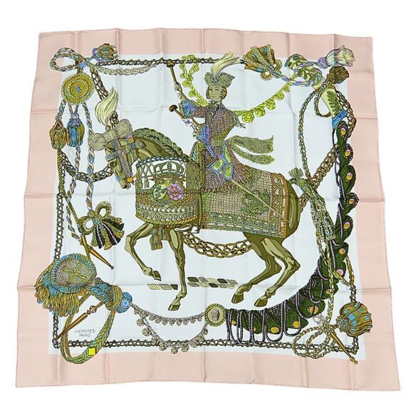 HERMES Pink Silk Scarf - Picture 10 of 10